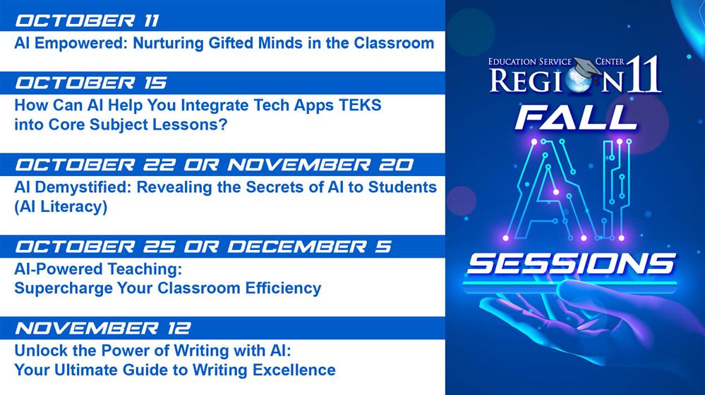 Fall AI Sessions Slide with Session Information